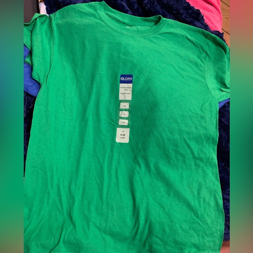 Gildan 2- pk YOUTH LARGE plain t shirts unisex new